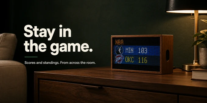 Stay in the game: live scores and standings across the room