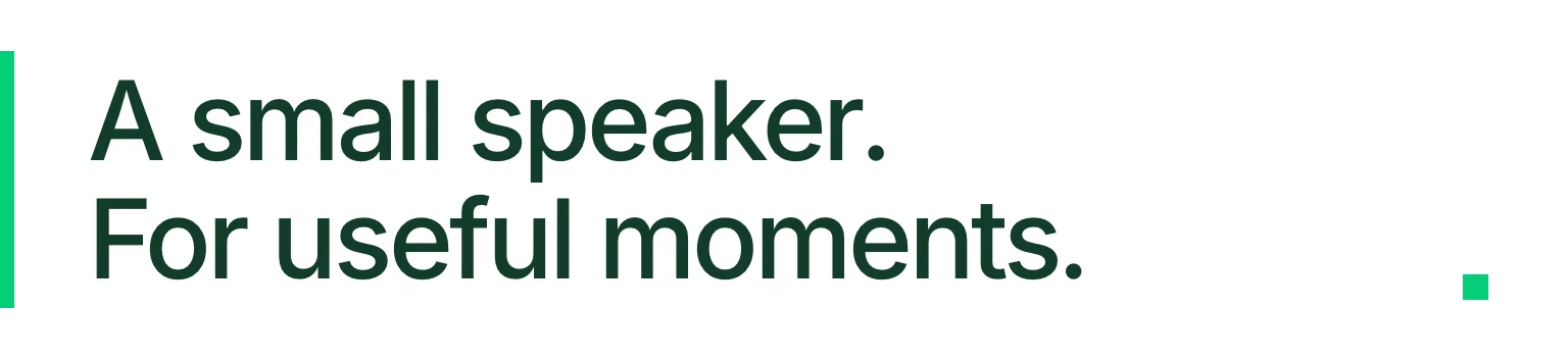 A small speaker. For useful moments.